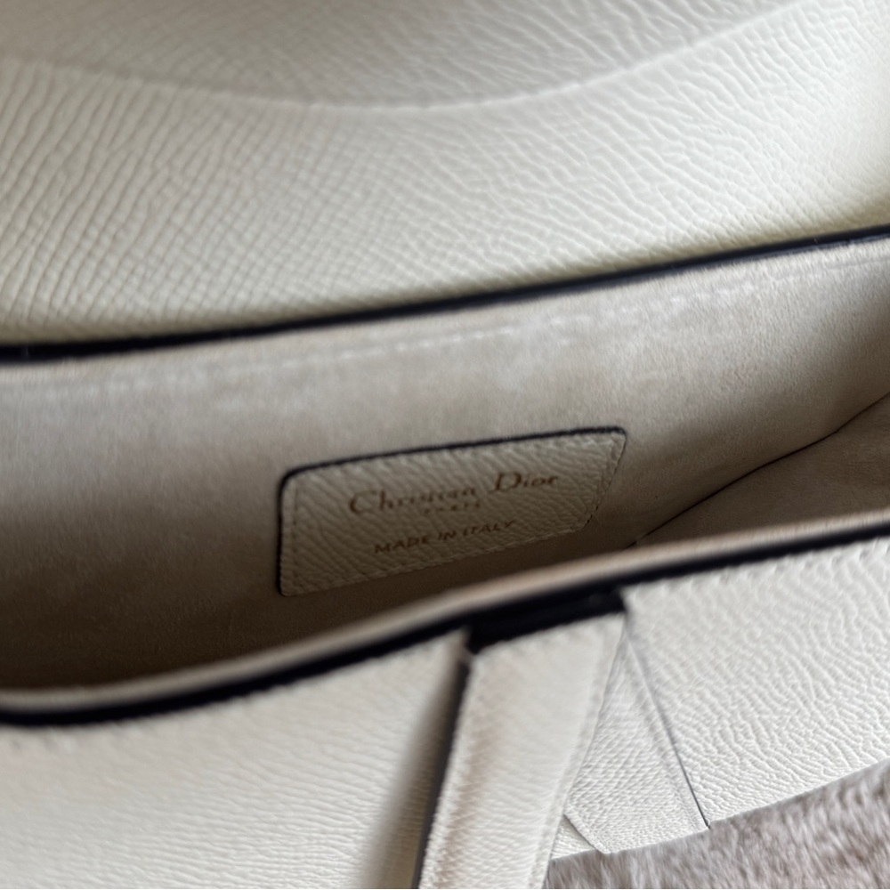 New Authentic Dior Mini Saddle Bag – White | Full Set - Picture 15 of 16